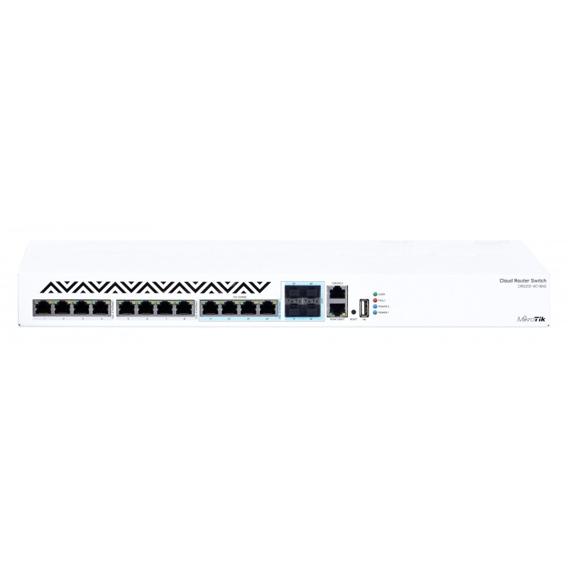 Mikrotik Crs312-4C+8Xg-Rm Łącza Sieciowe L3 10G Ethernet (100/1000/10000) Biały 1U