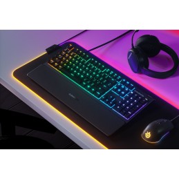 SteelSeries Apex 3 Gaming Keyboard, US Layout, Wired, Black SteelSeries Apex 3  Gaming keyboard IP32 water resistant for protect