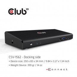 Club3D Csv-1562 Stacja Dokująca Dokujący Usb 3.2 Gen 1 (3.1 Gen 1) Type-C Czarny