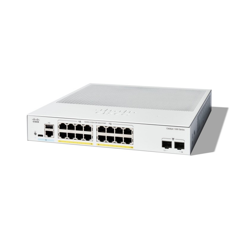 Cisco C1300-16Fp-2G Łącza Sieciowe Zarządzany L2/l3 Gigabit Ethernet (10/100/1000) Biały