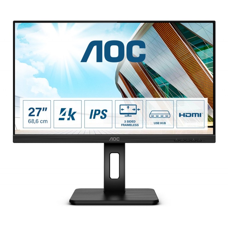 Aoc P2 U27P2 Led Display 68,6 Cm (27") 3840 X 2160 Px 4K Ultra Hd Czarny
