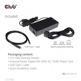 Club3D 4K Chargingdock Usb-C - 6Xusb3/2Xdp/hdmi/lan/audio Sprzedaż Detaliczna