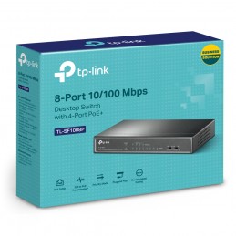 Tp-Link Tl-Sf1008P Nie Zarządzany Fast Ethernet (10/100) Obsługa Poe Czarny