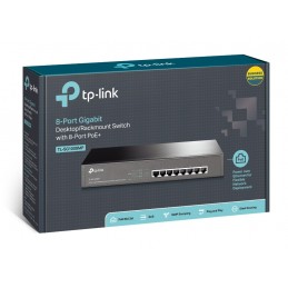 Tp-Link Tl-Sg1008Mp Nie Zarządzany Gigabit Ethernet (10/100/1000) Obsługa Poe 1U Czarny