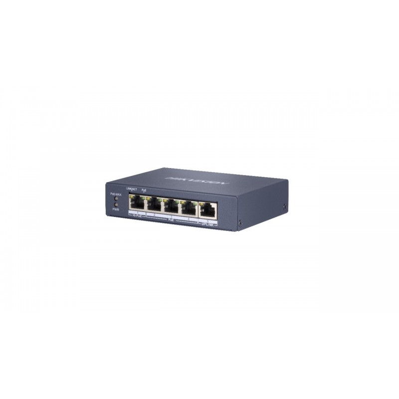 Hikvision Ds-3E0505Hp-E Łącza Sieciowe Nie Zarządzany Gigabit Ethernet (10/100/1000) Obsługa Poe Niebieski