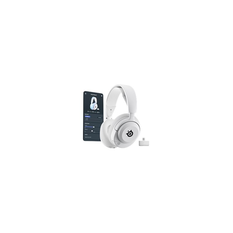 Steelseries Gaming Headset Arctis Nova 5P Bluetooth Over-Ear Microphone Noise Canceling Wireless White