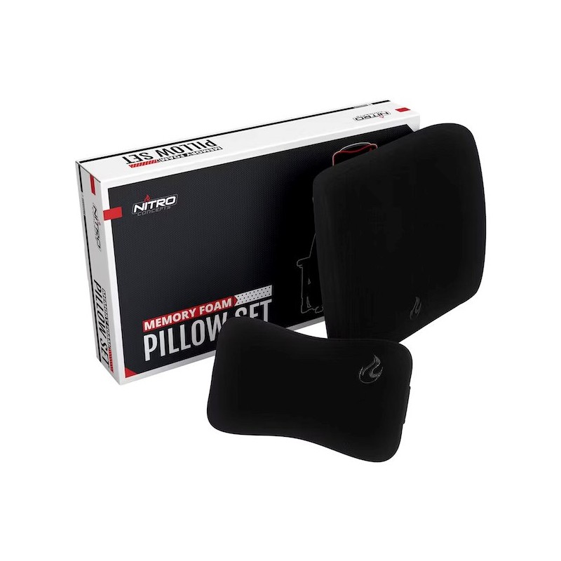 Nitro Concepts Memory Foam Pillow Set Black/black - Zestaw Poduszek Z Pianki