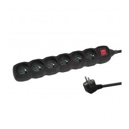 Esperanza Listwa Zasilająca 6 Gn. Wyłącznik 3M Czarna Elk218K