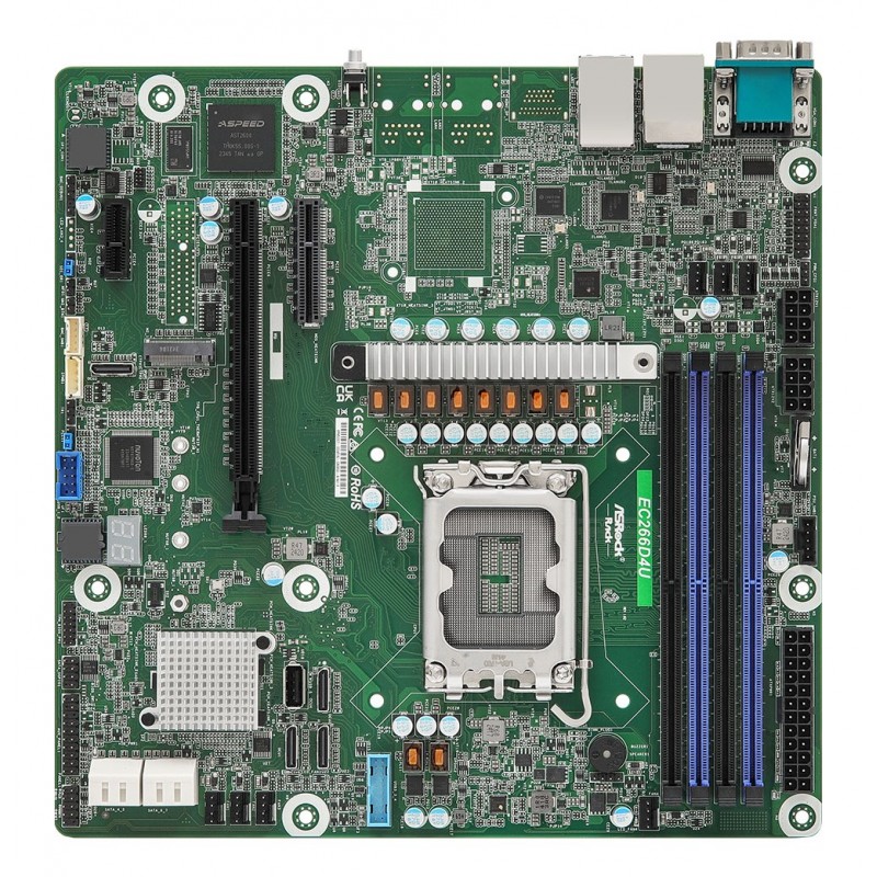 Płyta Główna Asrock Ec266D4U 1X Lga1700 Intel Xeon E-2400 C266 (4X Dimm, 8X Sata, 4Xocilink, 1Xm.2, 2X1Gbe, Ipmi, Matx)