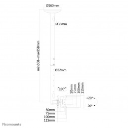 Neomounts Fpma-C050Black Uchwyt Do Tablic Informacyjnych 76,2 Cm (30") Czarny