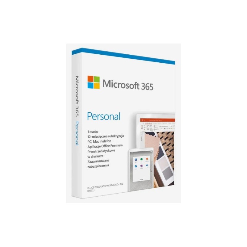 Microsoft 365 Personal Pl (1 Osoba.  5 Urządzeń   12 Miesięcy  Wersja Fizyczna  Polska) (Ep2-32454)