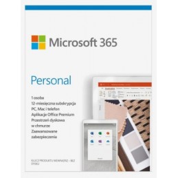 Microsoft 365 Personal Pl (1 Osoba.  5 Urządzeń   12 Miesięcy  Wersja Fizyczna  Polska) (Ep2-32454)