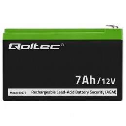QOLTEC AKUMULATOR AGM 12V | 7AH | MAX. 105A | SECURITY