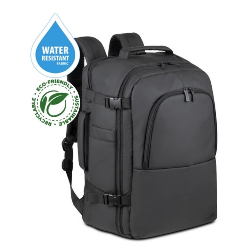 Plecak Do Notebooka 17,3" Rivacase Eco Tegel 8465, Czarny, Z Ekologicznego, Wodoodpornego Materiału Z Recyklingu (Rpet)