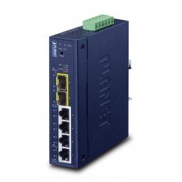 Planet Industrial L2/l4 4-Port Zarządzany L2/l4 Gigabit Ethernet (10/100/1000) Niebieski