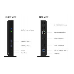 Icy Box Ib-Dk2251Ac Przewodowa Usb 3.2 Gen 2 (3.1 Gen 2) Type-A Czarny