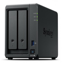Nas Synology Ds725+, Tower, 2X 2.5"/3.5" Sata + 2X M.2 2280 Nvme Ssd  Amd Ryzen R1600  4Gb Ddr4 (Max.32Gb), 1X 1Gbe Rj-45, 1X 2.