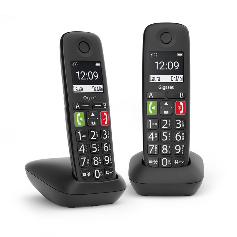 Gigaset E290 Duo - Schnurloses Dect Telefon Schwarz