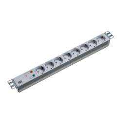 Listwa Zasilająca Bachmann 19" Alu 1U Ss, 8-Drożna 35, Szara, 2,0M, Bez Wyłącznika