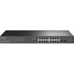 Tp-Link Tl-Sg2218P Łącza Sieciowe L2/l2+ Gigabit Ethernet (10/100/1000) Obsługa Poe 1U Czarny