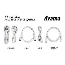 Iiyama Prolite Xub2792Qsu-W6 Monitor Komputerowy 68,6 Cm (27") 2560 X 1440 Px Wide Quad Hd Led Biały