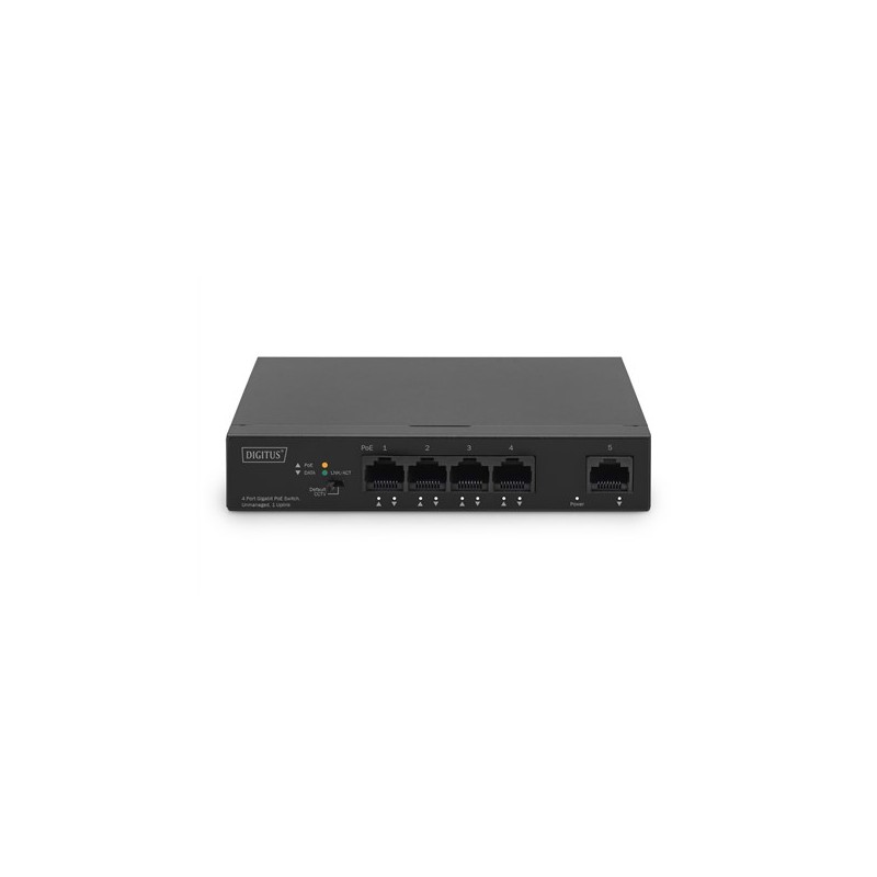 Switch Niezarządzalny 4X Gigabit Ethernet, Poe Af/at 60W, 1 Port Uplink, Desktop