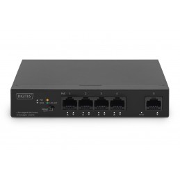 Digitus Przełącznik Gigabit Ethernet Poe, 4 Porty Poe + 1 Port Uplink, Dostępna Moc Zasilania Poe: 60 W