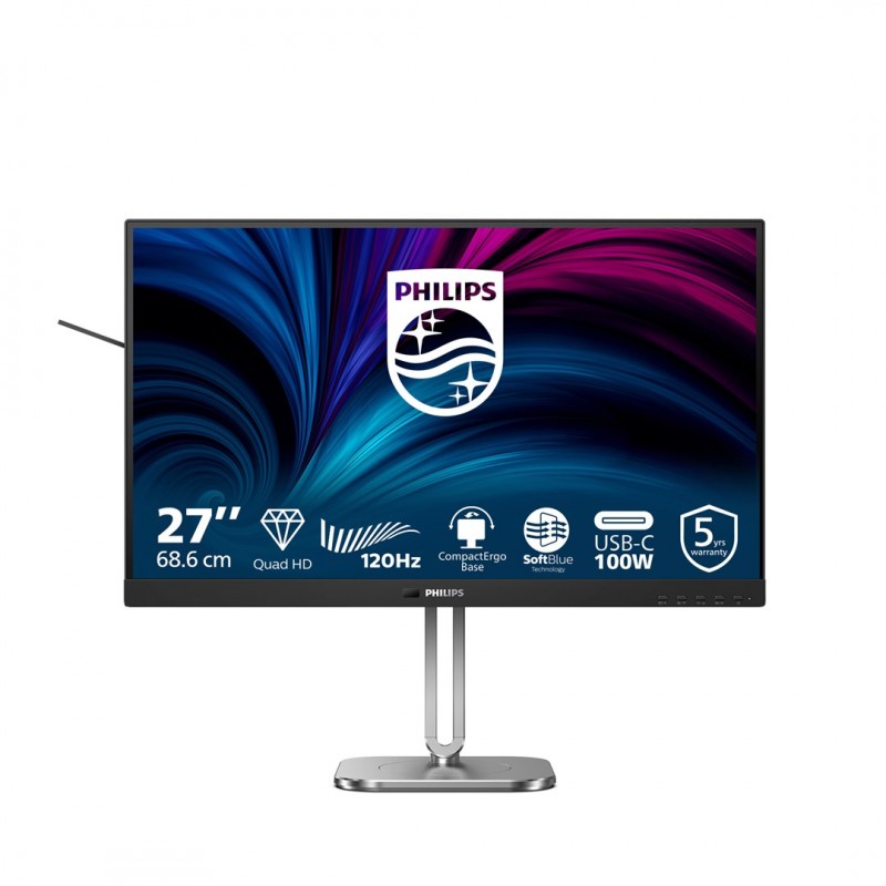 Philips 27B2U4601/00 Monitor Komputerowy 68,6 Cm (27") 2560 X 1440 Px Quad Hd Lcd Szary