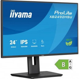Monitor Iiyama Prolite 24-Calowy Panel Ips Full Hd Z Wąskimi Ramkami, Klasą Energetyczną B, Regulowaną Wysokością