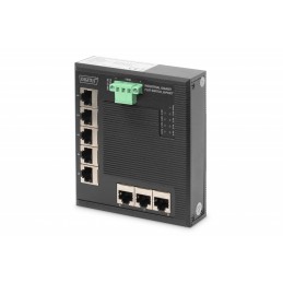 Switch Ethernet Gigabit 8-Portowy, Montaż Din, Rozszerzony Zakres Temp.