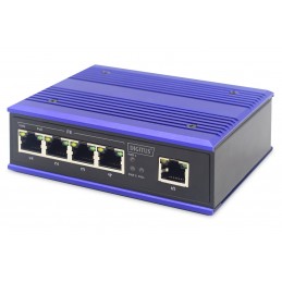 Przemysłowy Switch 4X 100 Base-Tx Poe 120W + 1X Uplink 100 Base-Tx Din Rozszerzony Zakres Temp.