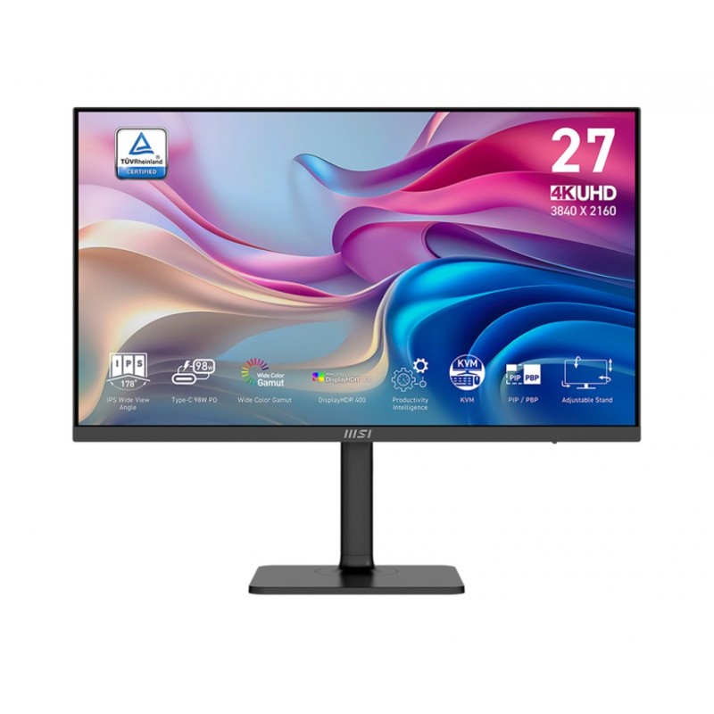 Monitor Msi Modern Md272Uphgde 69Cm (27") Ips Uhd 60Hz 4Ms Pivot