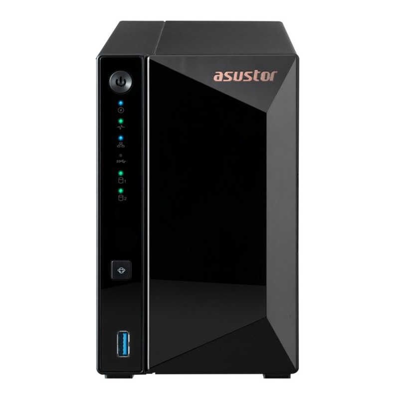 Nas Asustor As3302T V2  Tower  2X (3.5" Sata Hdd/ 2.5" Ssd)  Realtek Rtd1619B, 2Gb Ddr4, 1X 2.5Gbe, 3X Usb 3.2