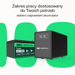 Ups Zasilacz Awaryjny Greencell Powercore 1200Va 800W Avr 12Vdc Lcd
