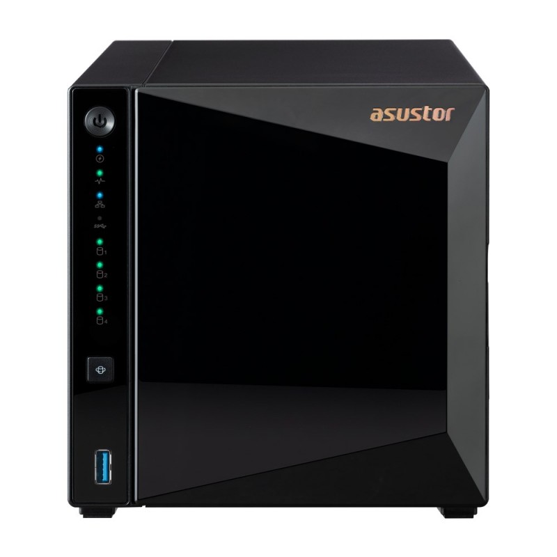 Nas Asustor As3304T V2  Tower  4X (3.5" Sata Hdd/ 2.5" Ssd)  Realtek Rtd1619B, 2Gb Ddr4, 1X 2.5Gbe, 3X Usb 3.2