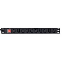 Gembird Listwa Zasilająca Rack (Pdu) 10 Gniazd C13, 1U, 16A, Wtyk C20, 2M