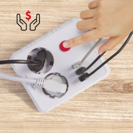 Maclean Listwa Zasilająca, Przedłużacz 2 Gniazda + 3Xusb, 110-240V Ac 50/60Hz, 2.1A Max 2500W, 3 M, Biała Mce388 W