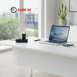 Maclean Listwa Zasilająca, Przedłużacz 2 Gniazda + 3Xusb, 110-240V Ac 50/60Hz, 2.1A Max 2500W, 3 M, Czarna Mce388 B