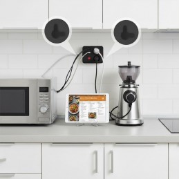 Maclean Listwa Zasilająca, Przedłużacz 2 Gniazda + 3Xusb, 110-240V Ac 50/60Hz, 2.1A Max 2500W, 3 M, Czarna Mce388 B