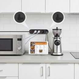 Maclean Listwa Zasilająca, Przedłużacz 3 Gniazda + 3Xusb, 110-240V Ac 50/60Hz, 2.1A Max 2500W, 1,5M, Czarna Mce394 B