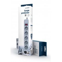 Gembird Listwa Zasilająca Przeciwprzepięciowa 5Xschuko, 4.5M, Kolor Szary