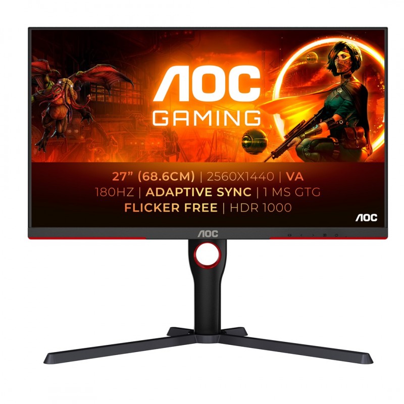 Aoc G3 Q27G3Xmn/bk Monitor Komputerowy 68,6 Cm (27") 2560 X 1440 Px 2K Ultra Hd Led Czarny