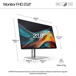 Monitor Hp Led 23,8”S7 Pro 724Pf (8X530Aa) 100Hz