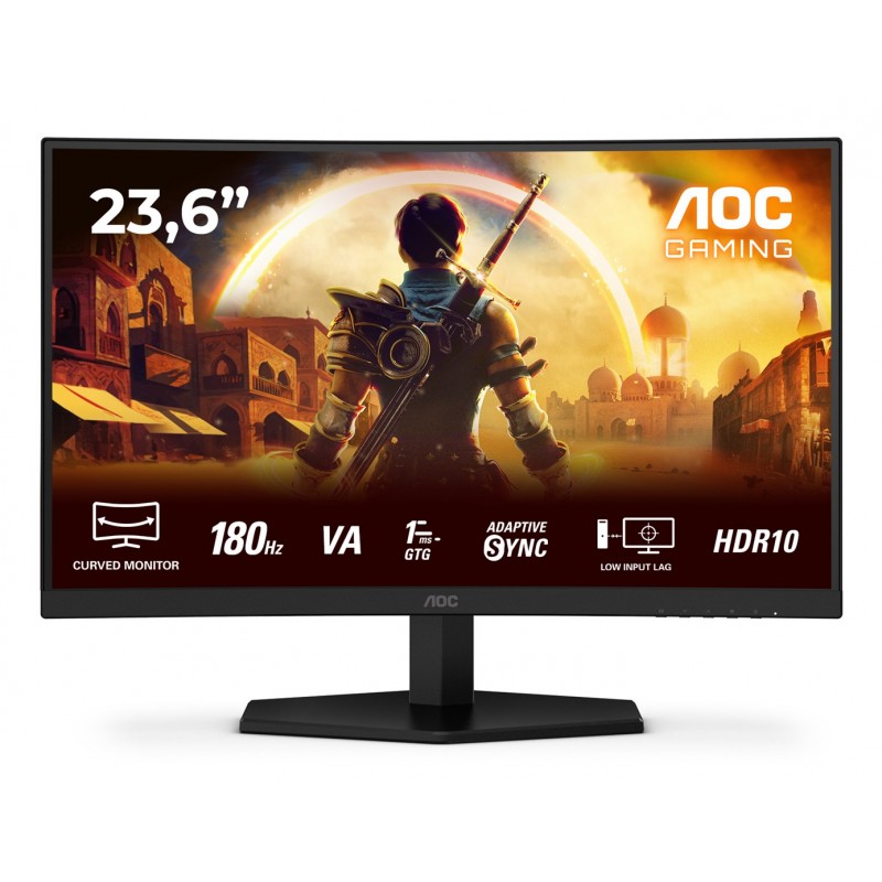 Aoc G4 C24G42E Monitor Komputerowy 59,9 Cm (23.6") 1920 X 1080 Px Full Hd Led Czarny, Czerwony
