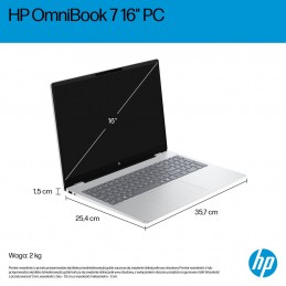 Hp Omnibook 7 16-Az0222Nw Core 5 210H 16"2K 300Nits Ag 16Gb Ddr5 5200 Ssd512 Intel Graphics Cam 5 Mpx Ir 70Wh Win11 Glacial Silv