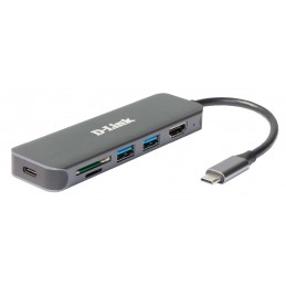 D-Link DUB-2327 stacja dokująca Przewodowa USB Type-C Szary
