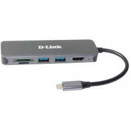 D-Link DUB-2327 stacja dokująca Przewodowa USB Type-C Szary