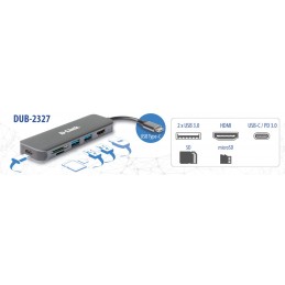 D-Link DUB-2327 stacja dokująca Przewodowa USB Type-C Szary
