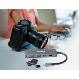 D-Link DUB-2327 stacja dokująca Przewodowa USB Type-C Szary