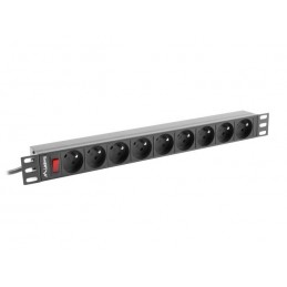 Listwa RACK Lanberg PDU-09E-0300-BK (7 x UTE  16 A (3680 W)  3m  kolor czarny)